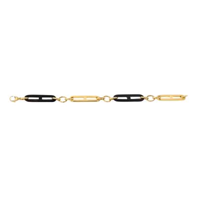  Gucci GUCCI 18K YELLOW GOLD VINTAGE GOLD AND WOOD BRACELET