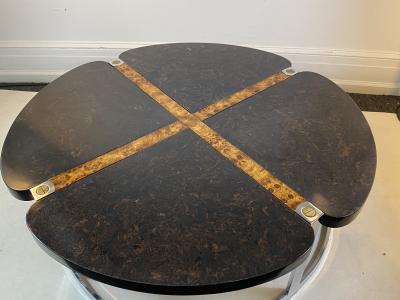  Gucci GUCCI STYLE MODERNIST STONE CHROME BRASS DESIGN COFFEE TABLE