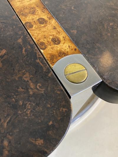  Gucci GUCCI STYLE MODERNIST STONE CHROME BRASS DESIGN COFFEE TABLE
