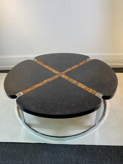  Gucci GUCCI STYLE MODERNIST STONE CHROME BRASS DESIGN COFFEE TABLE