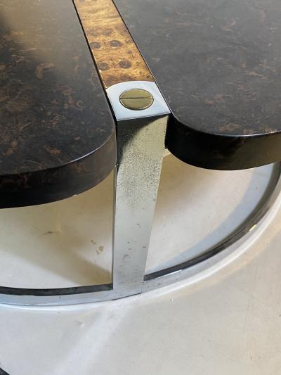  Gucci GUCCI STYLE MODERNIST STONE CHROME BRASS DESIGN COFFEE TABLE