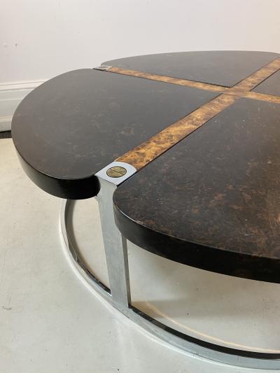  Gucci GUCCI STYLE MODERNIST STONE CHROME BRASS DESIGN COFFEE TABLE