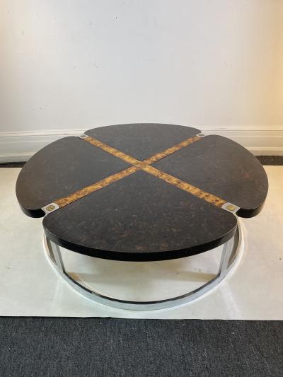  Gucci GUCCI STYLE MODERNIST STONE CHROME BRASS DESIGN COFFEE TABLE