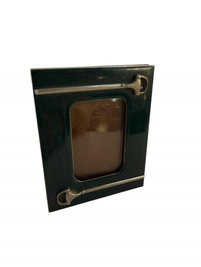  Gucci Gucci Green Enamel and Silver Plated Picture Frame Italy 1970s