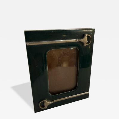  Gucci Gucci Green Enamel and Silver Plated Picture Frame Italy 1970s