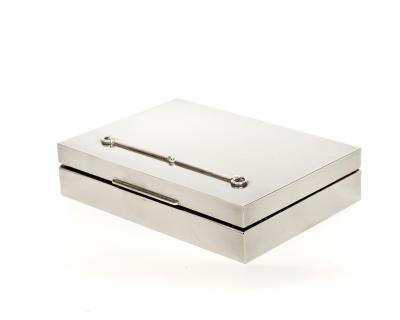  Gucci Gucci Horse Bit Silver Plate Box Satinwood Lined Signed Gucci Made in Italy