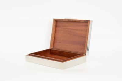  Gucci Gucci Horse Bit Silver Plate Box Satinwood Lined Signed Gucci Made in Italy