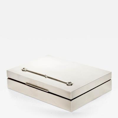  Gucci Gucci Horse Bit Silver Plate Box Satinwood Lined Signed Gucci Made in Italy