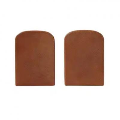  Gucci Gucci Horsebit Bookends Tan Leather Brass Wood Signed