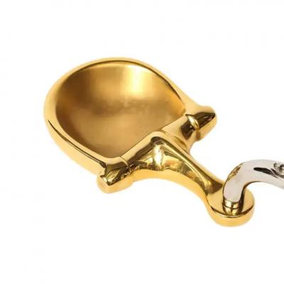  Gucci Gucci Horsebit Double Ashtray Brass Gold Leaf Nickel Leather Signed