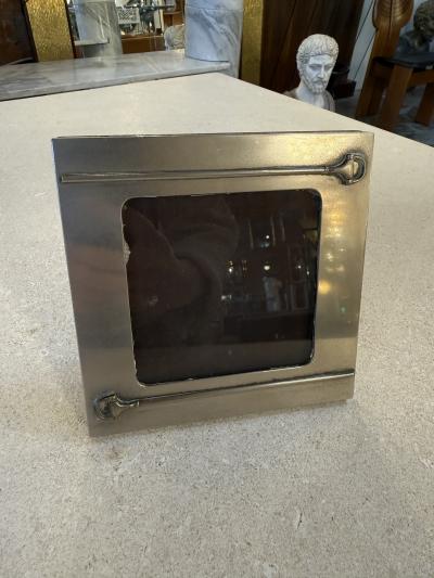  Gucci Gucci Silver Plated Picture Frame with Equestrian Bar Motifs Italy 1970s
