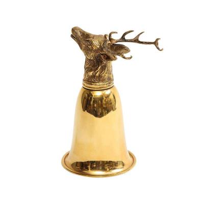  Gucci Gucci Stag Stirrup Cup Vase Brass Gold Washed Signed