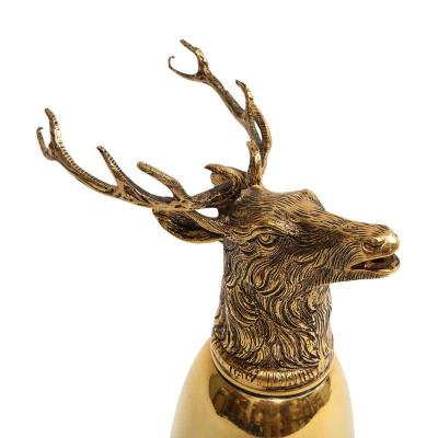  Gucci Gucci Stag Stirrup Cup Vase Brass Gold Washed Signed