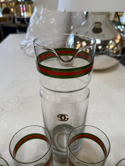  Gucci Vintage Gucci Barware Set Pitcher Carafe High Ball Glasses