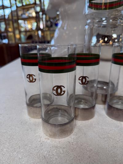  Gucci Vintage Gucci Barware Set Pitcher Carafe High Ball Glasses