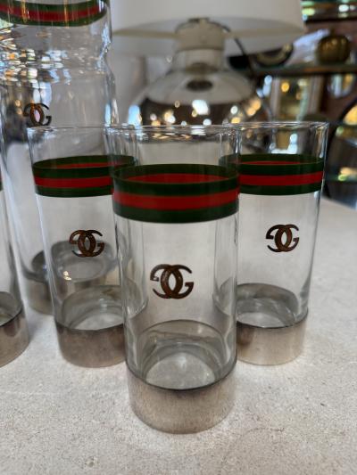  Gucci Vintage Gucci Barware Set Pitcher Carafe High Ball Glasses