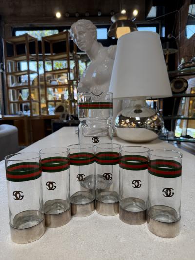  Gucci Vintage Gucci Barware Set Pitcher Carafe High Ball Glasses