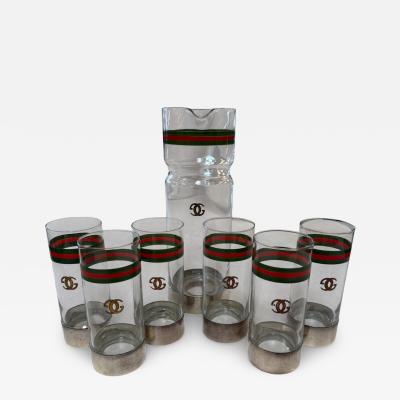  Gucci Vintage Gucci Barware Set Pitcher Carafe High Ball Glasses
