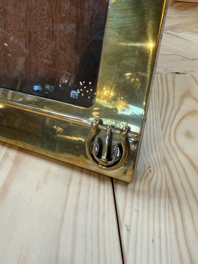  Gucci Vintage Gucci Brass Picture Frame with Equestrian Emblem