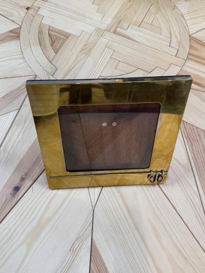  Gucci Vintage Gucci Brass Picture Frame with Equestrian Emblem