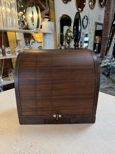  Gucci Vintage Gucci Leather and Wood Bar Box Bottle Case