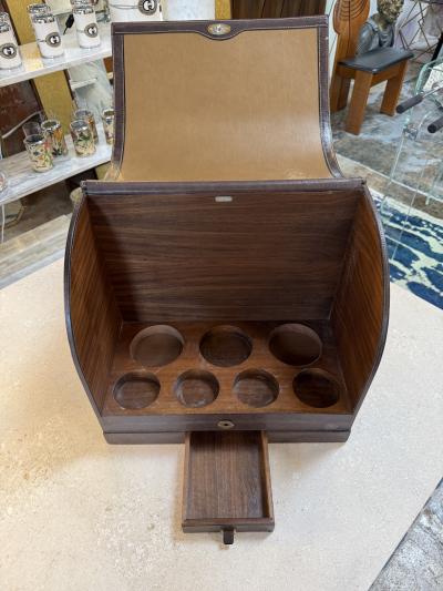  Gucci Vintage Gucci Leather and Wood Bar Box Bottle Case