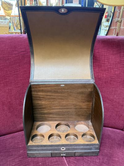  Gucci Vintage Gucci Leather and Wood Bar Box Bottle Case