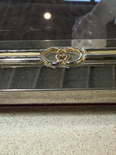  Gucci Vintage Gucci Silver Gold Tone Picture Frame 5x7