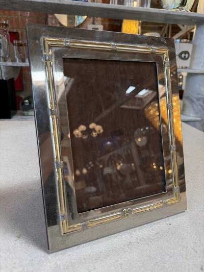  Gucci Vintage Gucci Silver Gold Tone Picture Frame 5x7