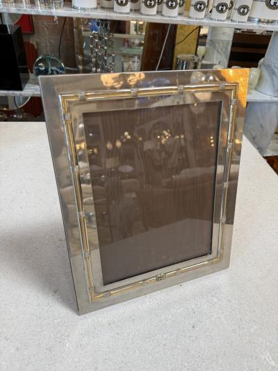  Gucci Vintage Gucci Silver Gold Tone Picture Frame 7 x 9