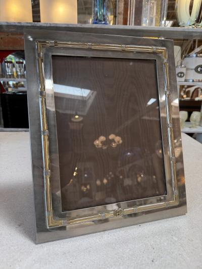  Gucci Vintage Gucci Silver Gold Tone Picture Frame 7 x 9