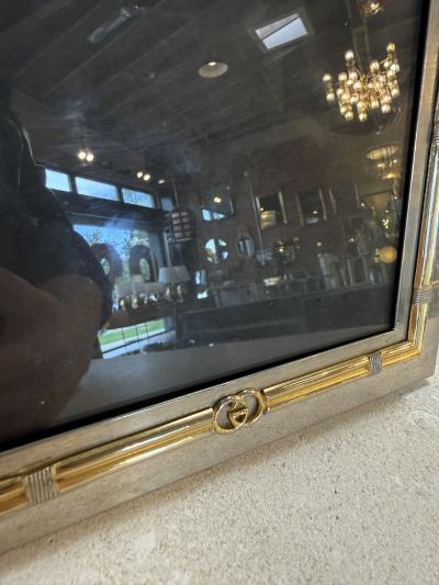  Gucci Vintage Gucci Silver and Gilt Metal Picture Frame with Interlocking GG