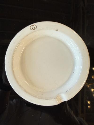  Gucci Vintage Gucci White Ceramic Ashtray with Interlocking GG Logo