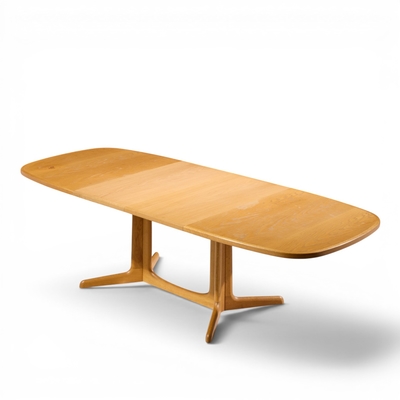  Gudme Mobelfabrik Gudme Mobelfabrik Mid Century Danish Teak Expanding Dining Table with 2 Leaves
