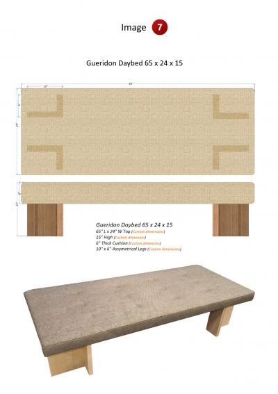  Gueridon Custom Made Gueridon Day Bed with Clients Own Fabric COM Choice of Wood Stain