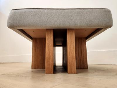  Gueridon Pair of custom made Gueridon Ottomans COM Upholstery Choice of Wood Stain