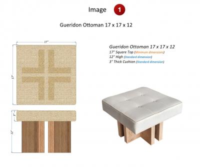  Gueridon Pair of custom made Gueridon Ottomans COM Upholstery Choice of Wood Stain