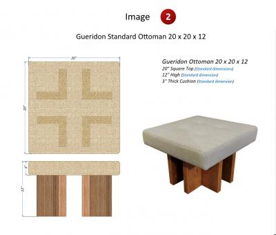  Gueridon Pair of custom made Gueridon Ottomans COM Upholstery Choice of Wood Stain