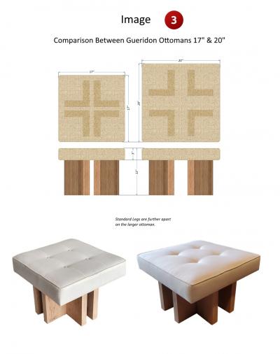  Gueridon Pair of custom made Gueridon Ottomans COM Upholstery Choice of Wood Stain