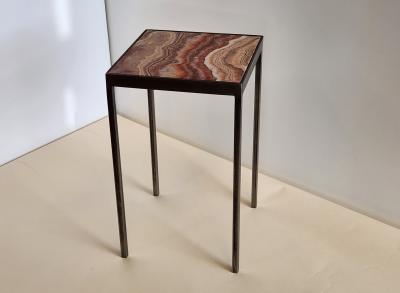  Gueridon Side Table with Onyx Tile by Gueridon Design