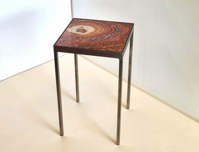  Gueridon Side Table with Onyx Tile by Gueridon Design