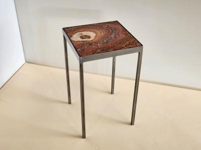  Gueridon Side Table with Onyx Tile by Gueridon Design