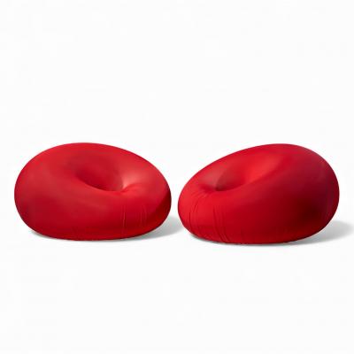  Gufram Ceretti Derossi Rosso Tullio Eugenio Regge for Gufram SRL Italian Red Detecma Chairs Pair