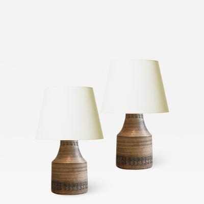  Guldkroken HJO Pair of Faux Bois Table Lamps by Guldkroken