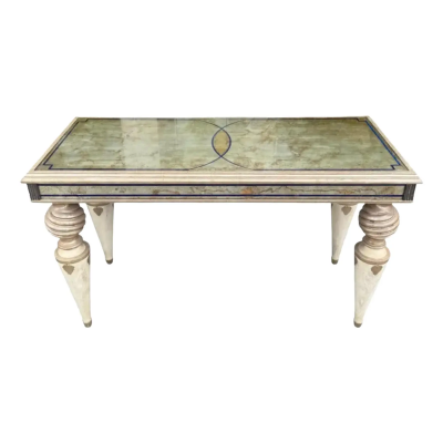  Gustav Carroll Harlequin Eglomese Reverse Painted Mirror Giltwood Console Table