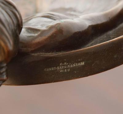  Gustav Gurschner Gustav Gurschner Bronze Figural Tray made in Austria