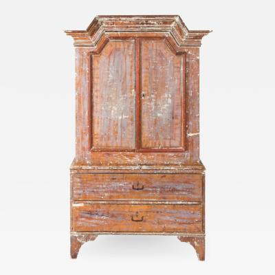  Gustavian Style Gustavian 1760s Swedish Sponge Painted Cupboard