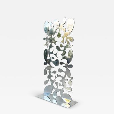  Gustavo Oviedo Polished Aluminum Abstract Sculpture by Artist Gustavo Oviedo Signed Dated