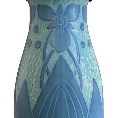  Gustavsberg Art Nouveau Sgraffito Ornamented Table Lamp by Josef Ekberg