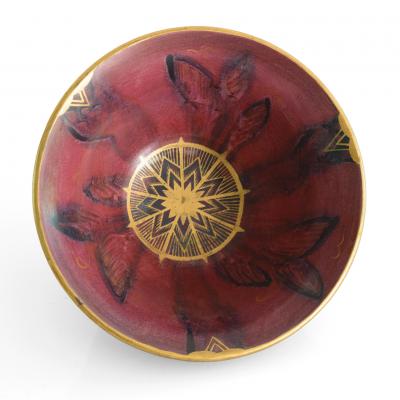  Gustavsberg JOSEF EKBERG GREEN AND RED BOWL GUSTAVSBERG SWEDEN 1927